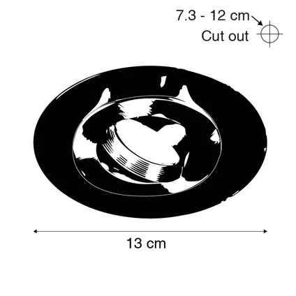 QAZQA Spot encastrable rond blanc inclinable avec bague d'espacement - Edu 4