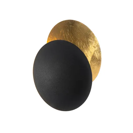 QAZQA Applique moderne noire avec or - Sunrise