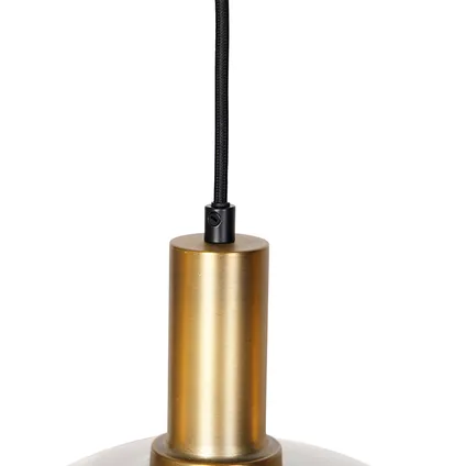 QAZQA Design hanglamp zwart met goud en smoke glas 4-lichts - Zuzanna 2