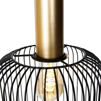 QAZQA Design hanglamp zwart met goud 3-lichts - Mayelle 5