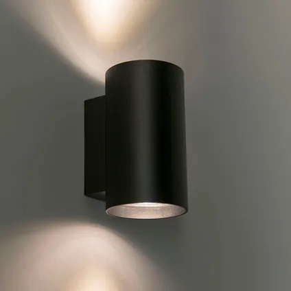 QAZQA Moderne wandlamp zwart rond 2-lichts - Sandy 2