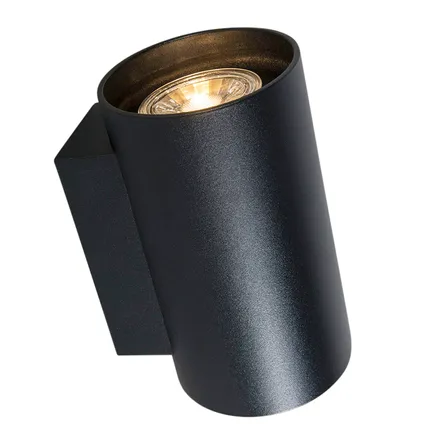 QAZQA Moderne wandlamp zwart rond 2-lichts - Sandy 6