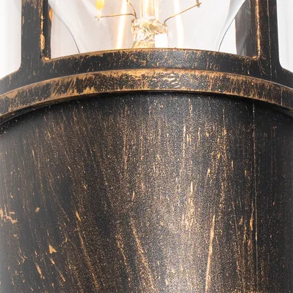 QAZQA Antieke buiten wandlamp goud IP54 met bewegingssensor - Kiki 3