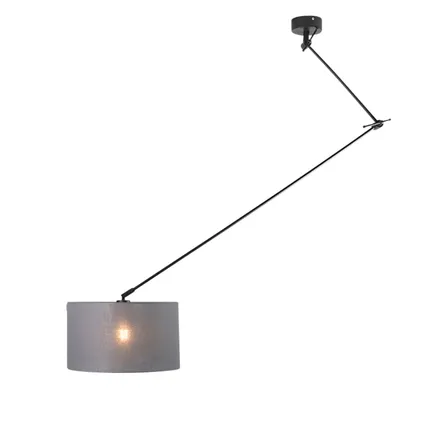 QAZQA Lampe suspendue noir avec abat-jour 35 cm gris foncé réglable - Blitz I 3