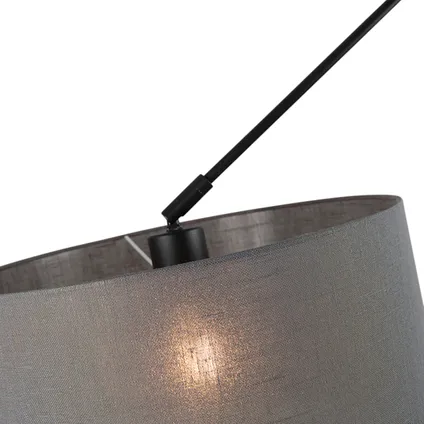 QAZQA Lampe suspendue noir avec abat-jour 35 cm gris foncé réglable - Blitz I 8