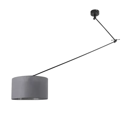 QAZQA Lampe suspendue noir avec abat-jour 35 cm gris foncé réglable - Blitz I 9