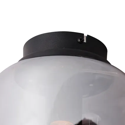 QAZQA Design plafondlamp zwart met smoke glas - Bliss 3