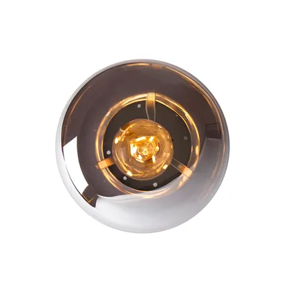 QAZQA Design plafondlamp zwart met smoke glas - Bliss 7
