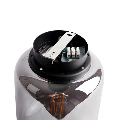 QAZQA Design plafondlamp zwart met smoke glas - Bliss 8