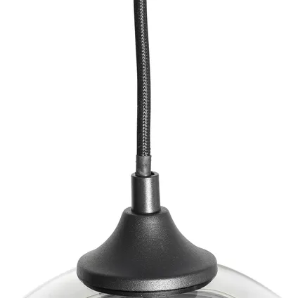 QAZQA Art Deco hanglamp zwart met smoke glas 8-lichts - Sandra 7