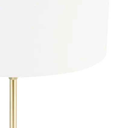 QAZQA Tafellamp goud verstelbaar met kap wit 35 cm - Parte 3