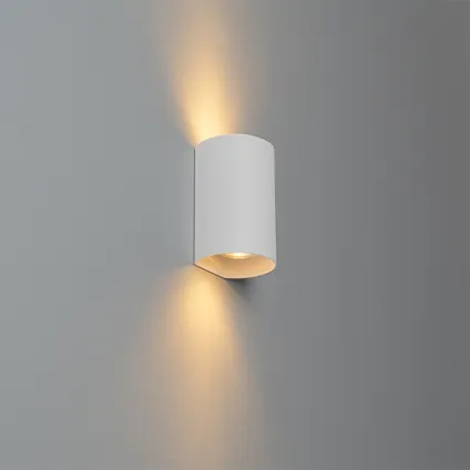 QAZQA Design ronde wandlamp wit - Sabbir 10