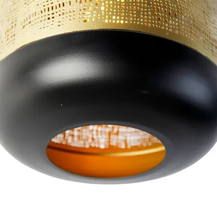 QAZQA Vintage plafondlamp zwart met messing - Kayleigh 2