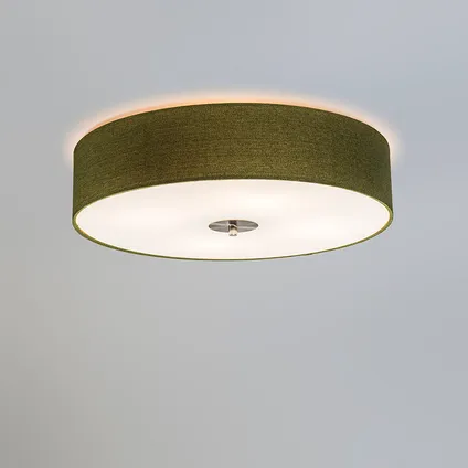 QAZQA Landelijke plafondlamp groen 50 cm - Drum Jute 2