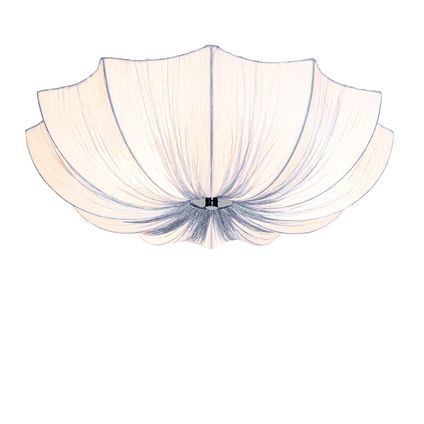 QAZQA Design plafondlamp grijs zijden 52 cm 3-lichts - Plu