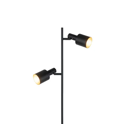 QAZQA Moderne vloerlamp zwart 2-lichts - Stijn 6