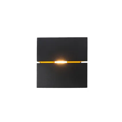 QAZQA Moderne wandlamp zwart met goud 9,7 cm - Transfer Groove 3