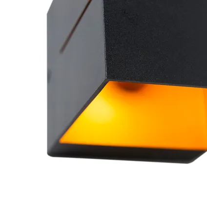 QAZQA Moderne wandlamp zwart met goud 9,7 cm - Transfer Groove 7
