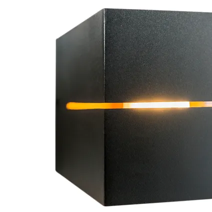QAZQA Moderne wandlamp zwart met goud 9,7 cm - Transfer Groove 8