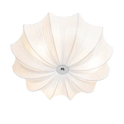 QAZQA Design plafondlamp wit zijden 52 cm 3-lichts - Plu 8