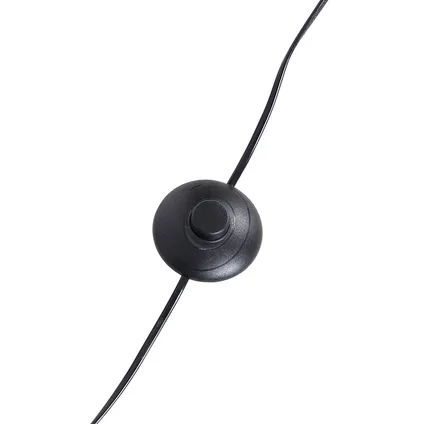 QAZQA Vloerlamp tripod zwart met kap bruin 50 cm - Tripod Classic 9