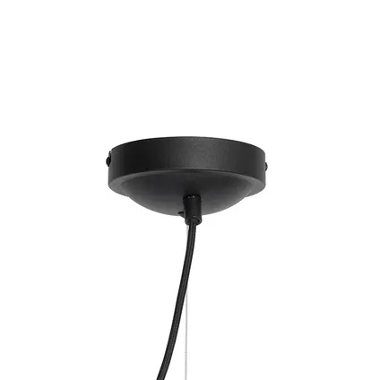 QAZQA Klassieke hanglamp zwart met lampenkap goud 5-lichts - Nona 9