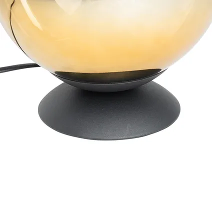 QAZQA Art deco tafellamp zwart met goud glas - pallon 6