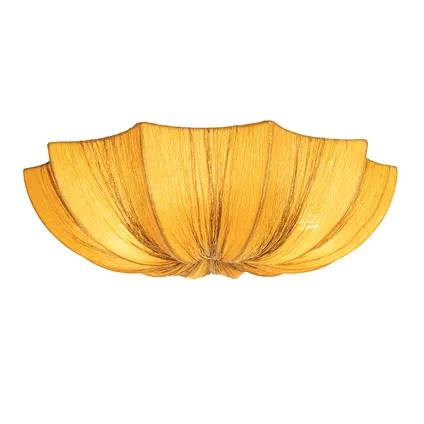 QAZQA Design plafondlamp goud zijden 52 cm 3-lichts - Plu 6