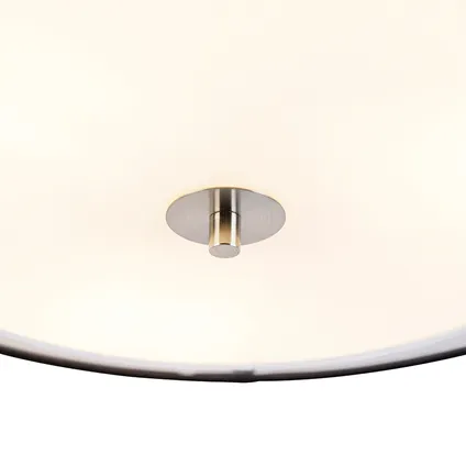 QAZQA Moderne plafondlamp zwart met wit 50 cm 3-lichts - Drum Duo 2