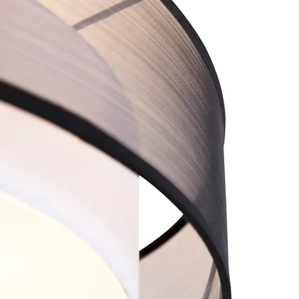 QAZQA Moderne plafondlamp zwart met wit 50 cm 3-lichts - Drum Duo 5
