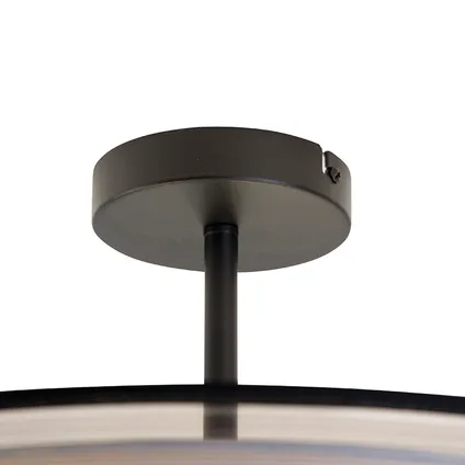 QAZQA Moderne plafondlamp zwart met wit 50 cm 3-lichts - Drum Duo 8