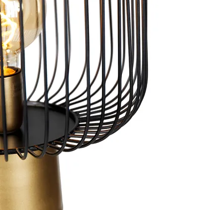 QAZQA Design vloerlamp zwart met goud - Mayelle 6