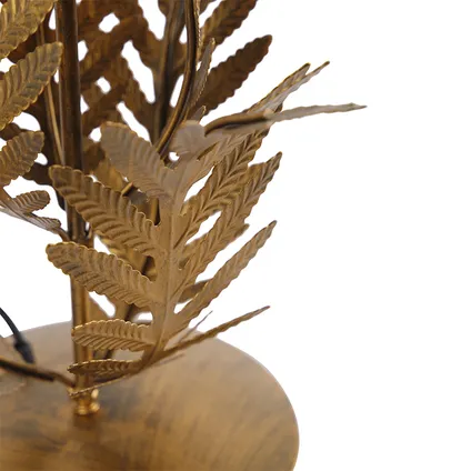 QAZQA Tafellamp goud 33 cm met katoenen kap zwart 40 cm - Botanica 6
