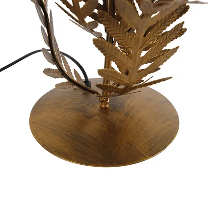 QAZQA Lampe de table or avec abat-jour en coton noir 40 cm - Botanica 8