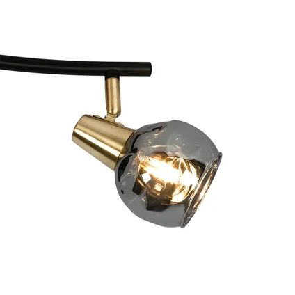 QAZQA Plafondlamp goud 56 cm met smoke glas 3-lichts - Vidro 2
