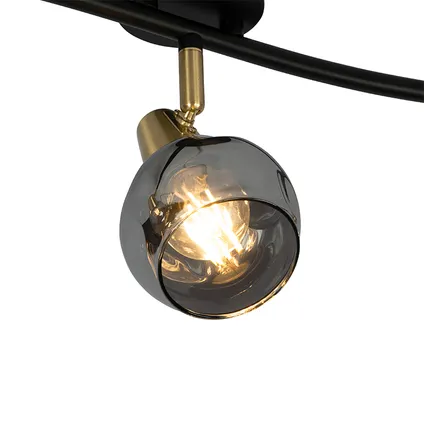 QAZQA Plafondlamp goud 56 cm met smoke glas 3-lichts - Vidro 3