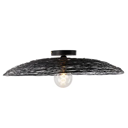 QAZQA Oosterse plafondlamp zwart 60 cm - Glan 8