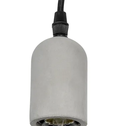 QAZQA Hanglamp zwart met beton 4-lichts - Pedra 5