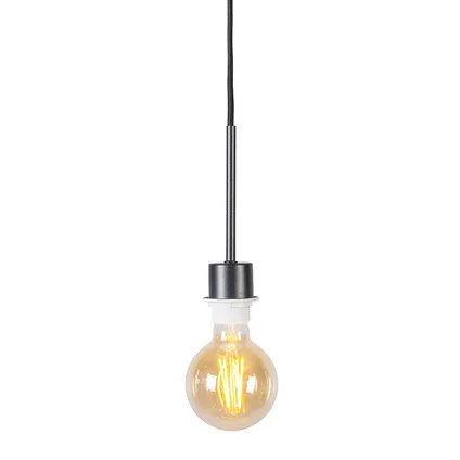 QAZQA Lampe à suspension moderne noire avec abat-jour gris 50 cm - Combi 1 7