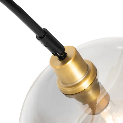 QAZQA Lampe à arc noir avec or avec verre fumé - Zuzanna 2