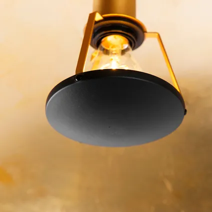 QAZQA Vintage plafondlamp zwart met goud 60 cm - Emilienne Novo 2