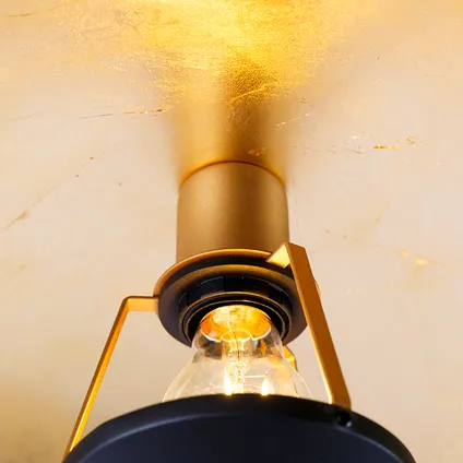 QAZQA Vintage plafondlamp zwart met goud 60 cm - Emilienne Novo 5
