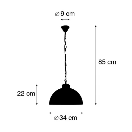 QAZQA Industriële hanglamp roestbruin 35 cm - Magna Classic 4