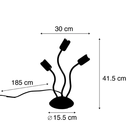 QAZQA Design tafellamp zwart 3-lichts - Wimme 4