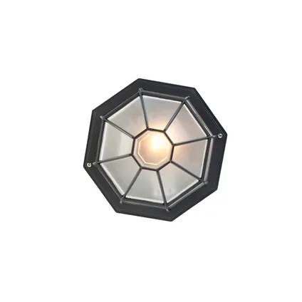 QAZQA Landelijke plafondlamp donkergrijs 26,5 IP44 - Bri 8