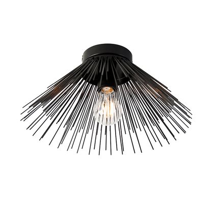 QAZQA Art Deco plafondlamp zwart - Broom