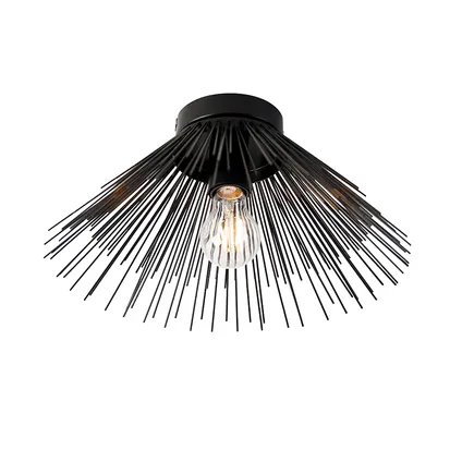 QAZQA Art Deco plafondlamp zwart - Broom 3