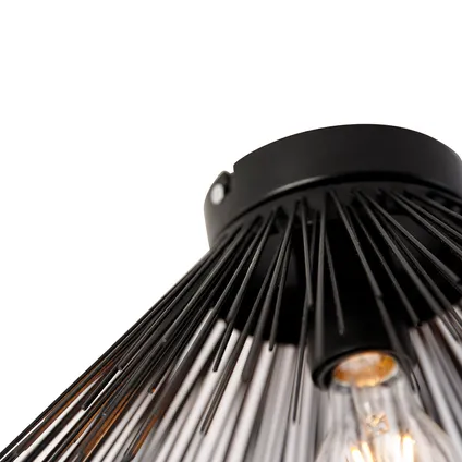 QAZQA Art Deco plafondlamp zwart - Broom 8