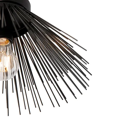 QAZQA Art Deco plafondlamp zwart - Broom 9