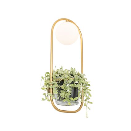 QAZQA Art deco wandlamp goud met wit glas - Isabella